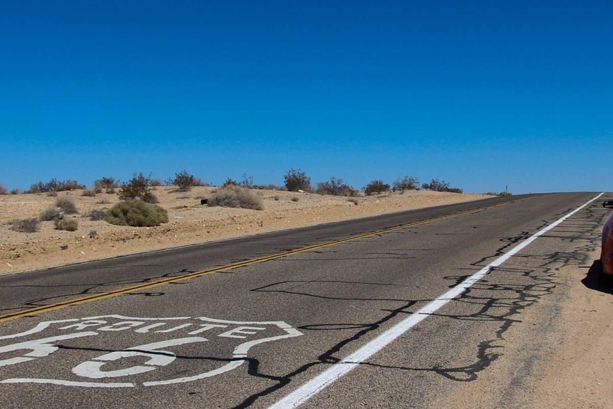 convertible, ruta 66, desierto ,Pixabay