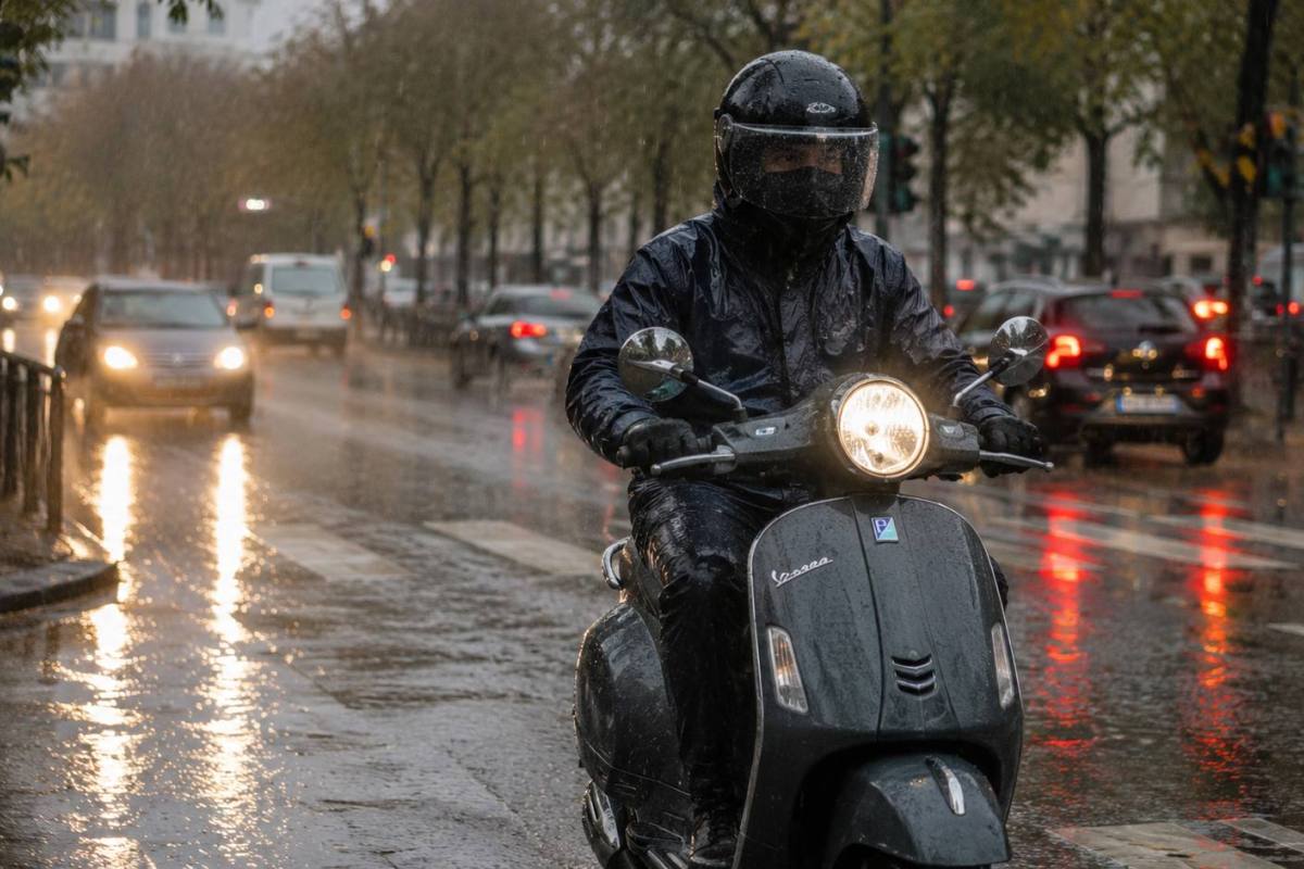 Conducción segura en Vespa ,Imagen generada por IA / ChatGPT