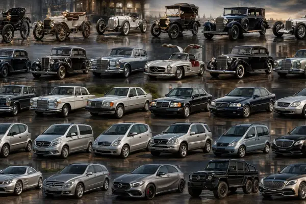 Evolución de Mercedes-Benz en el tiempo ,Generada por IA / ChatGPT