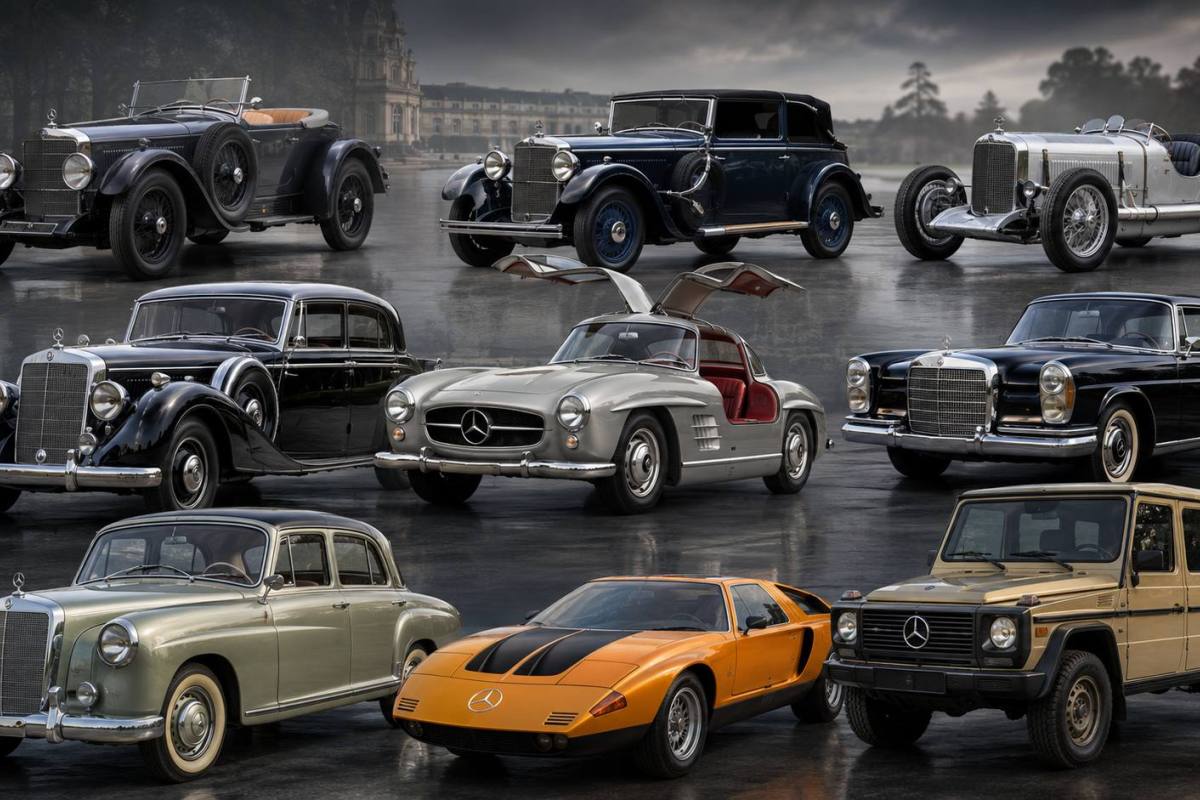 Colección de clásicos Mercedes-Benz ,Generada por IA / ChatGPT