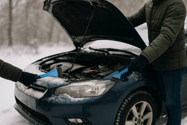 Mecánico revisando el motor de un automóvil